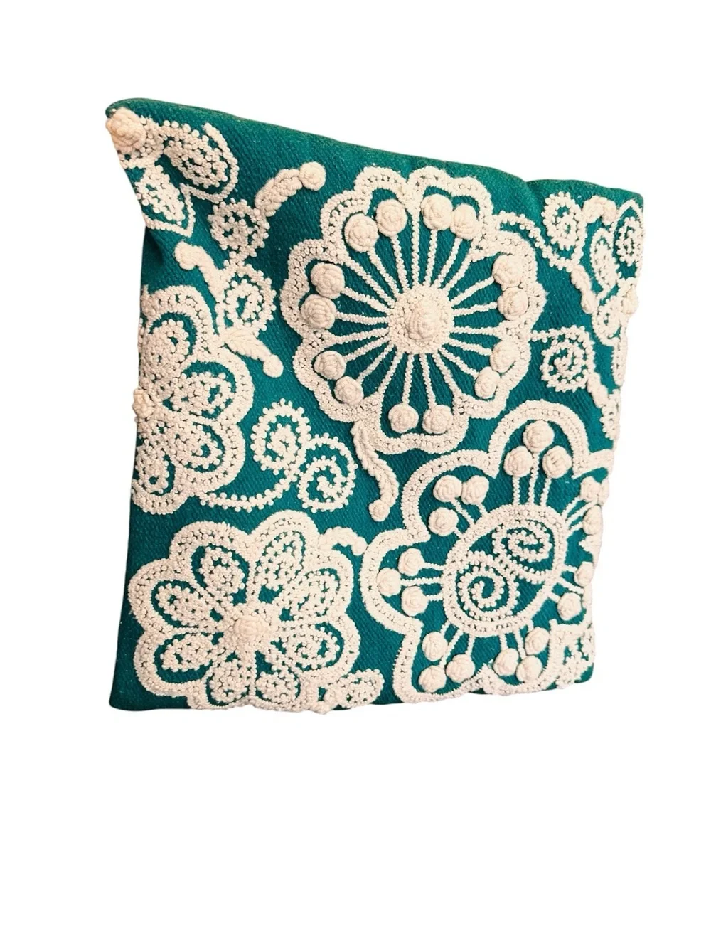 Jenny Krauss Costilla Pillow Case Cover Wool Made In Peru Crotchet Floral